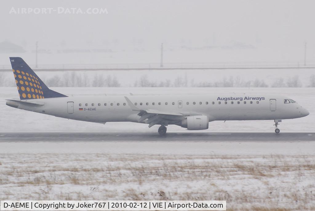 D-AEME, 2009 Embraer 195LR (ERJ-190-200LR) C/N 19000308, Augsburg Airways Embraer ERJ-195LR