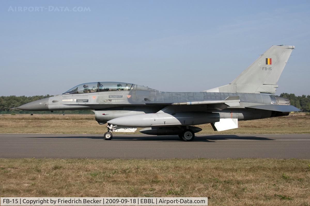 FB-15, General Dynamics F-16BM Fighting Falcon C/N 6J-15, taxying to the active