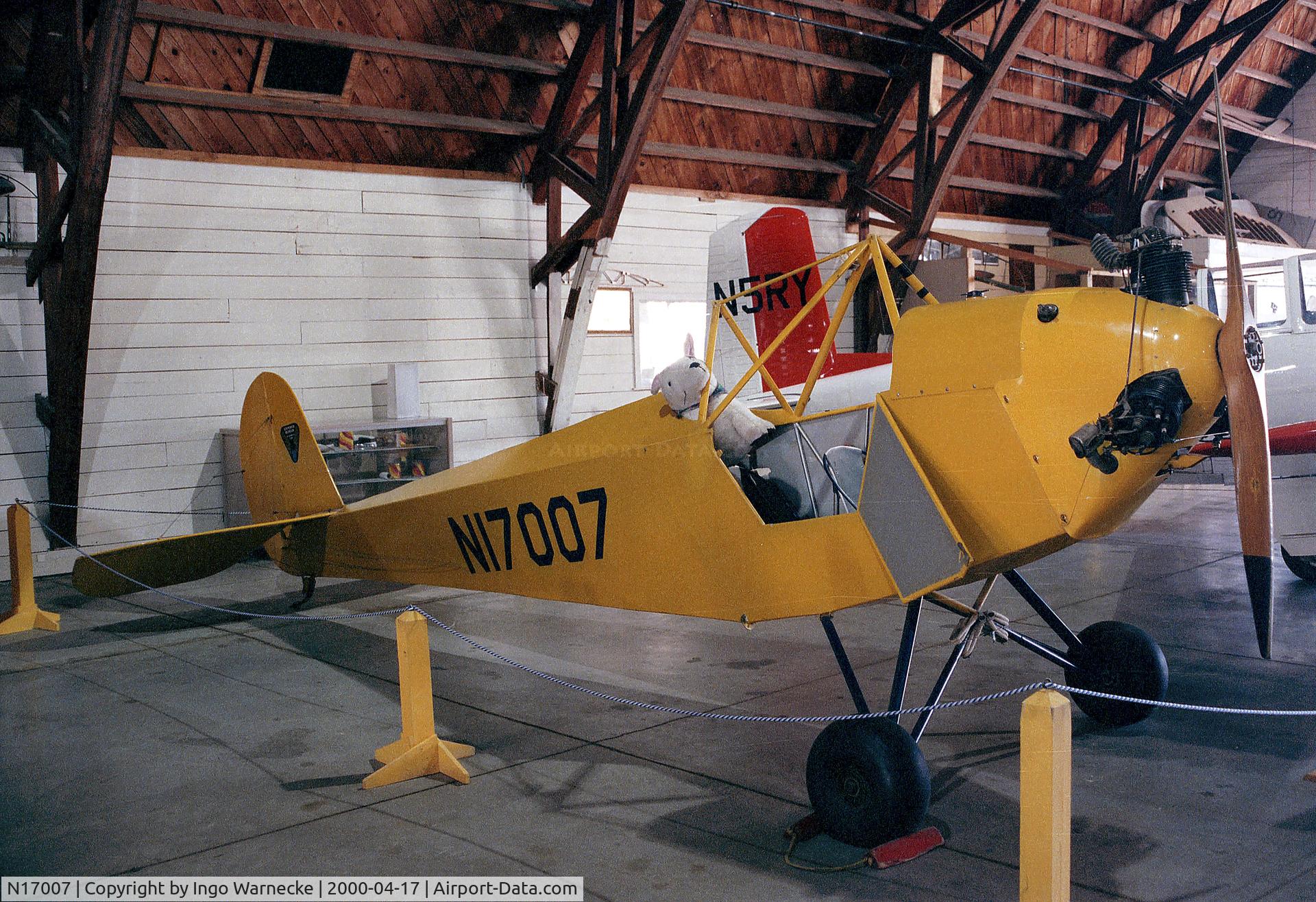N17007, 1935 American Eagle Eaglet B-31 C/N 1111, American Eaglecraft EAGLET B-31 (minus the wing) at the Arkansas Air Museum, Fayetteville AR