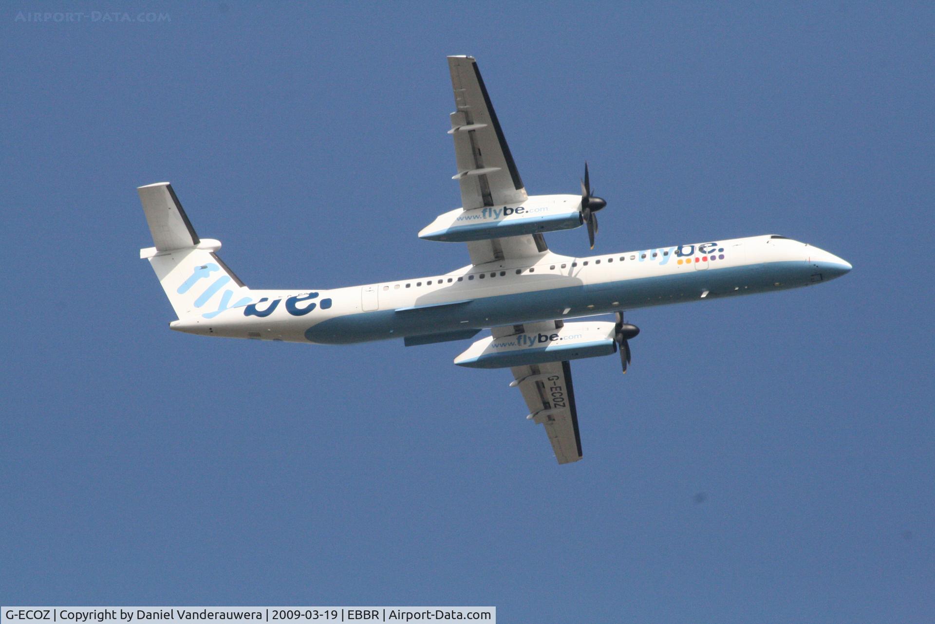 G-ECOZ, 2001 De Havilland Canada DHC-8-402Q Dash 8 C/N 4034, Flight BE7182 is taking off from RWY 07R