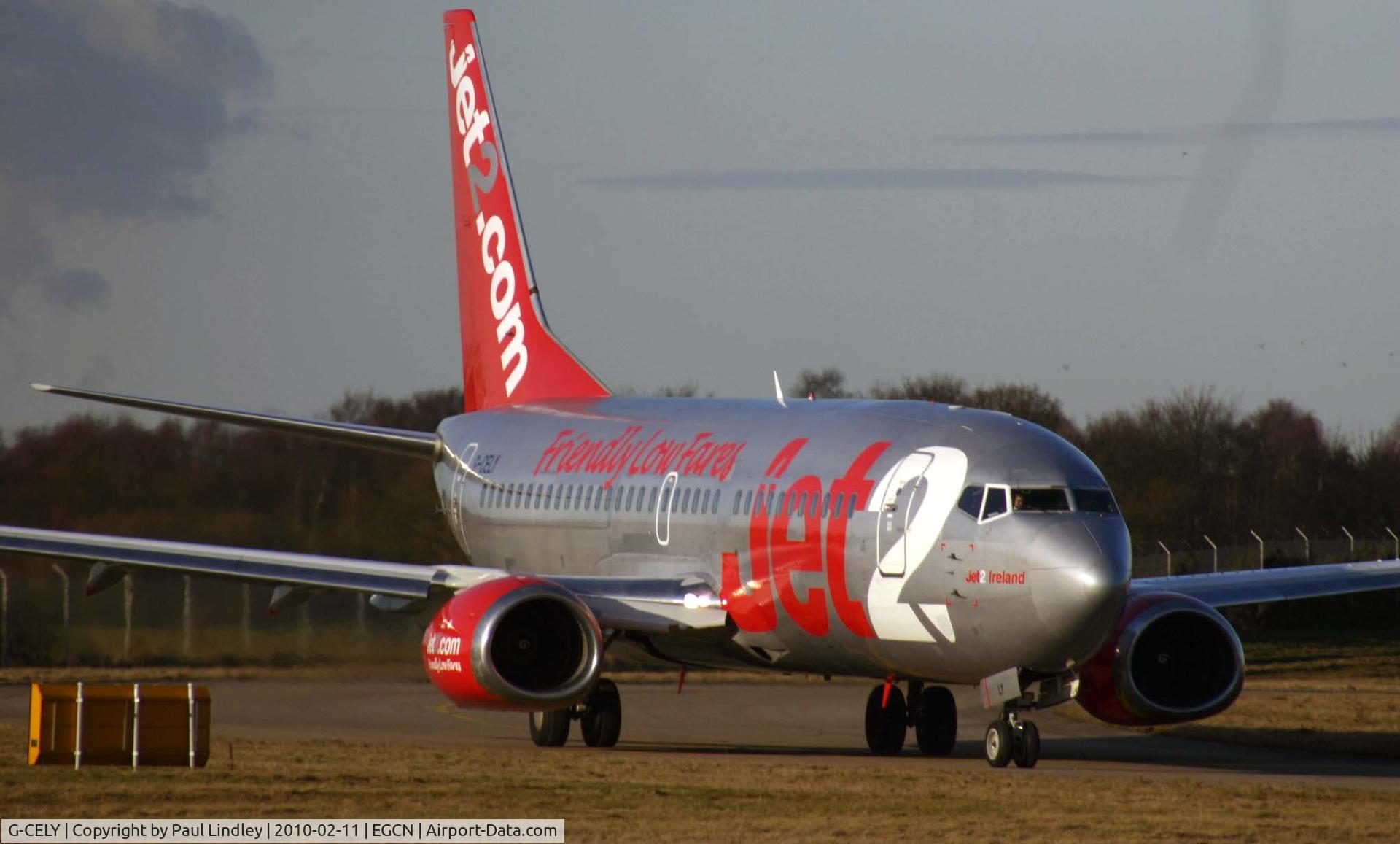 G-CELY, 1986 Boeing 737-377(QC) C/N 23662, Turning at Alpha One