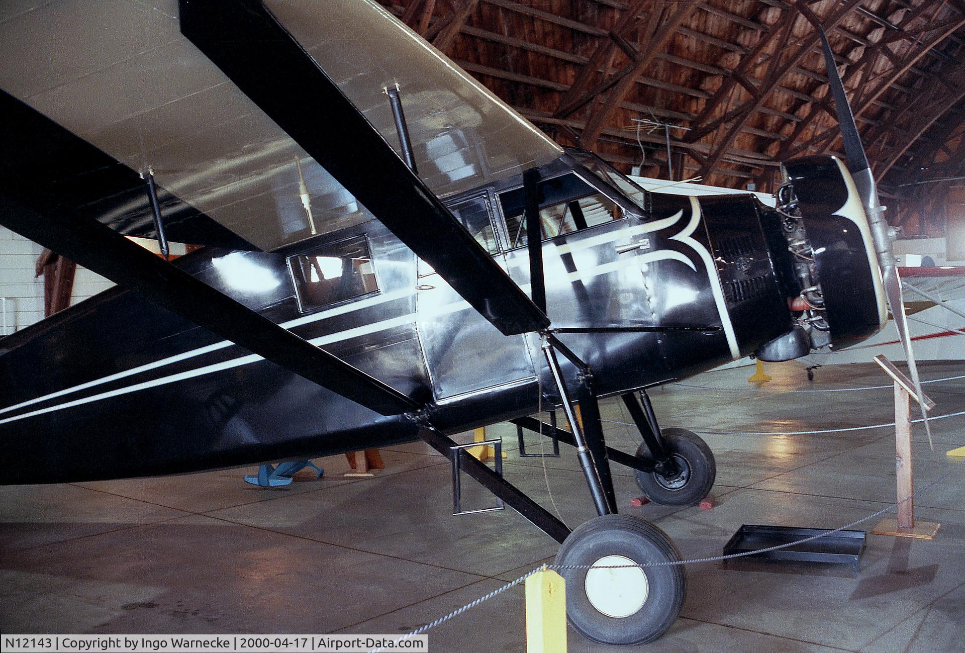 N12143, 1931 Stinson JR. S C/N 8201, Stinson JR. S at the Arkansas Air Museum, Fayetteville AR