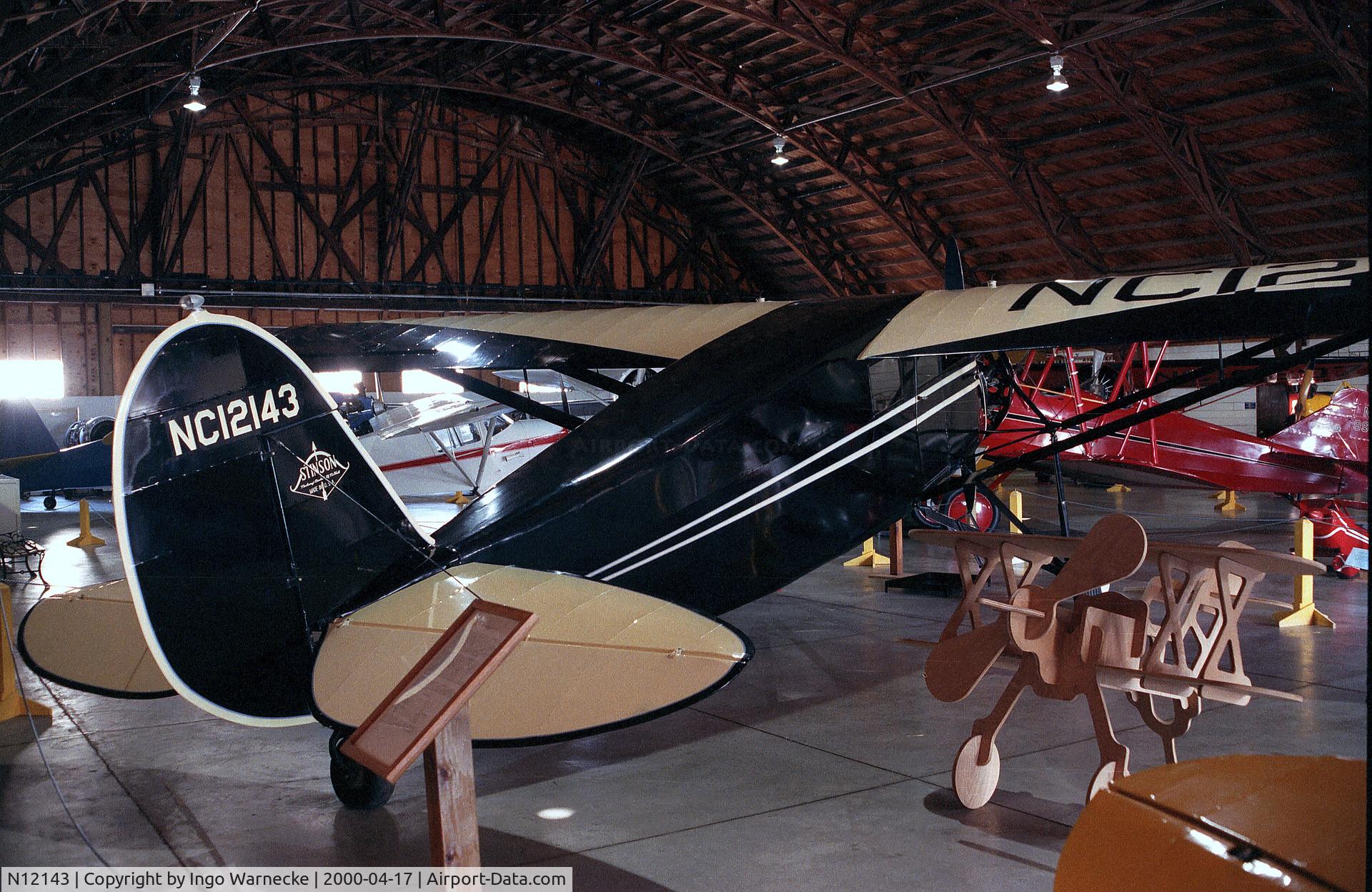 N12143, 1931 Stinson JR. S C/N 8201, Stinson JR. S at the Arkansas Air Museum, Fayetteville AR