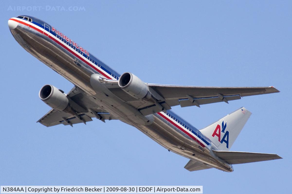 N384AA, 1993 Boeing 767-323 C/N 26996, departing EDDF