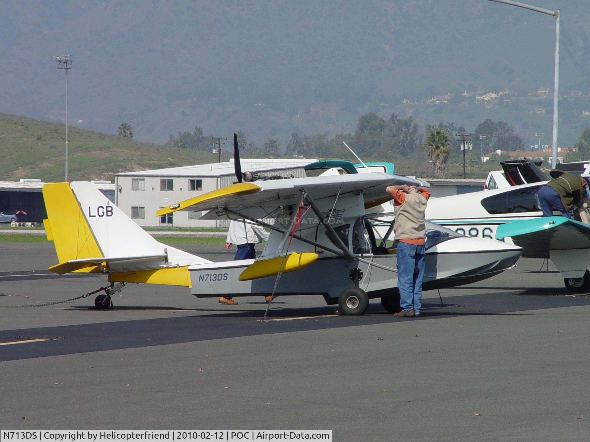 N713DS, 1996 Progressive Aerodyne Searey C/N 1MK101, Parked in transient parking and going to drag races