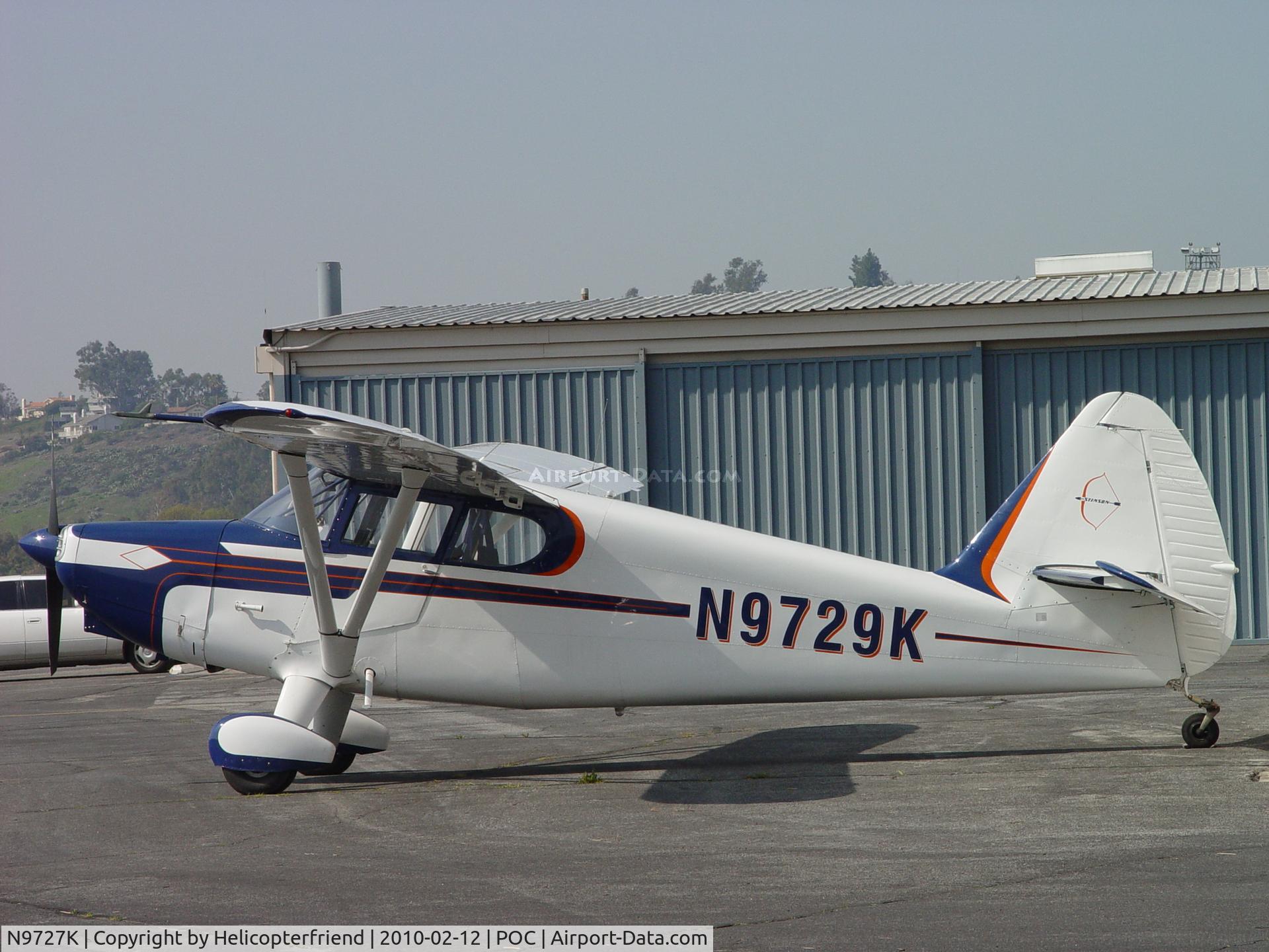 N9727K, Stinson 108-2 Voyager C/N 1082727, Parked on the northside