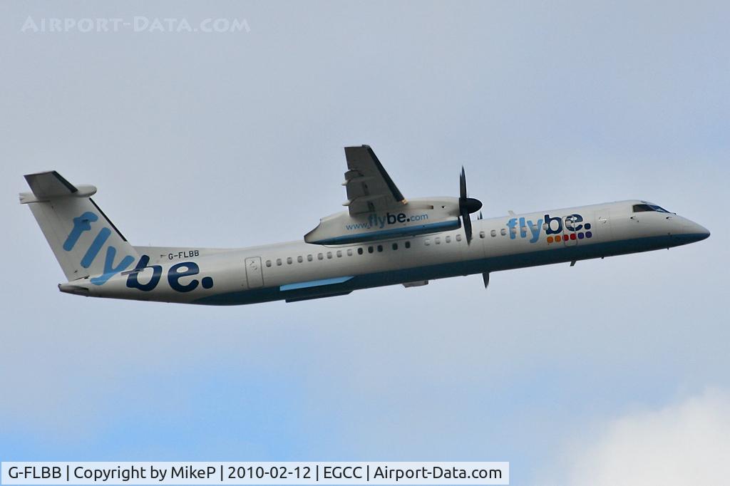 G-FLBB, 2009 De Havilland Canada DHC-8-402Q Dash 8 C/N 4255, Climbing away from 05L.
