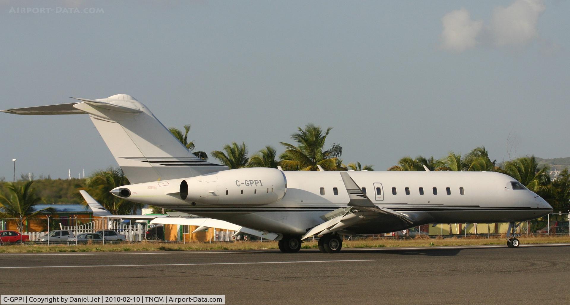 C-GPPI, 2005 Bombardier BD-700-1A11 Global 5000 C/N 9158, C-GPPI just landed at TNCM