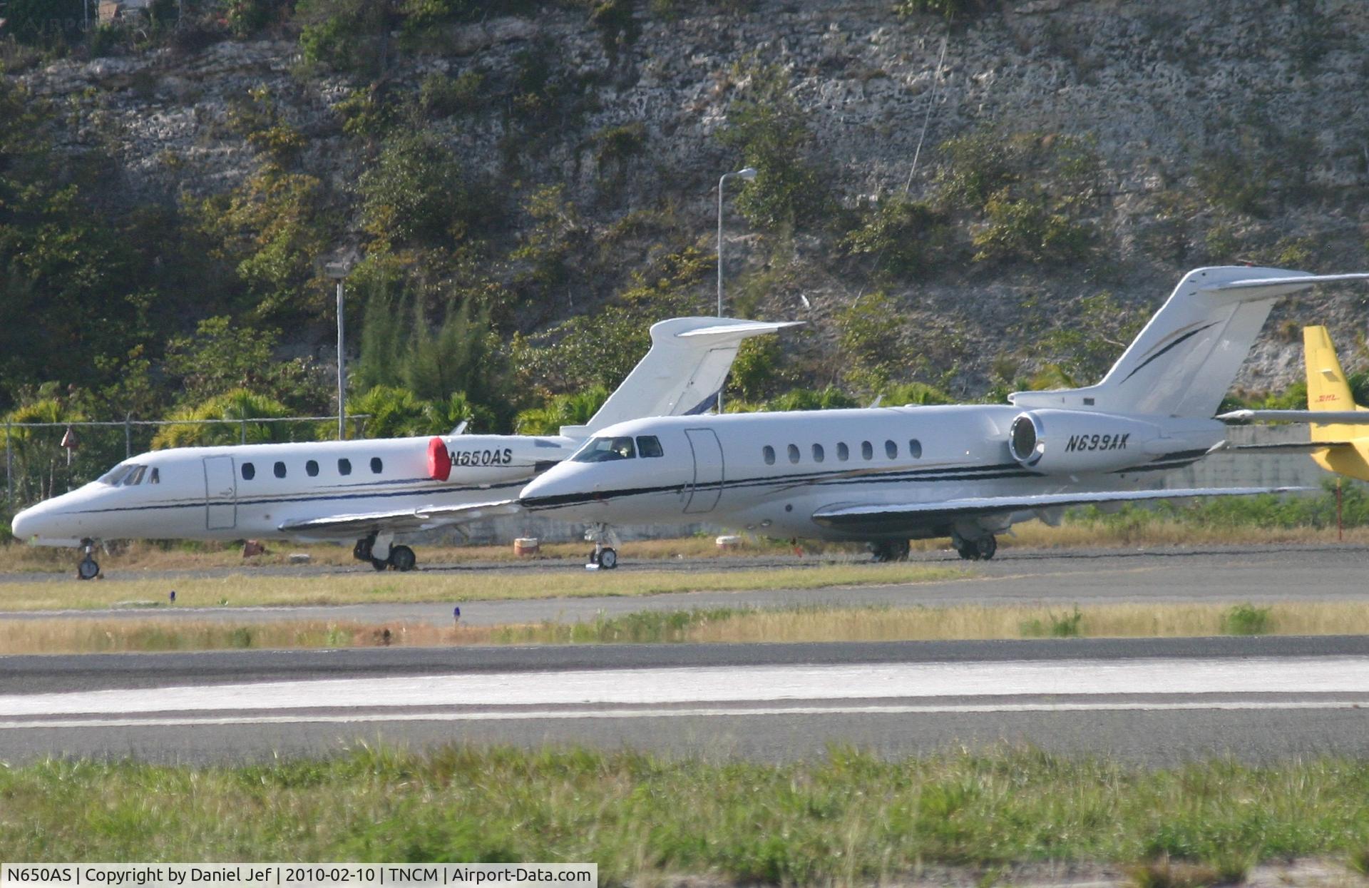 N650AS, Cessna 650 C/N 650-0002, N650AS park at the far west ramp TNCM