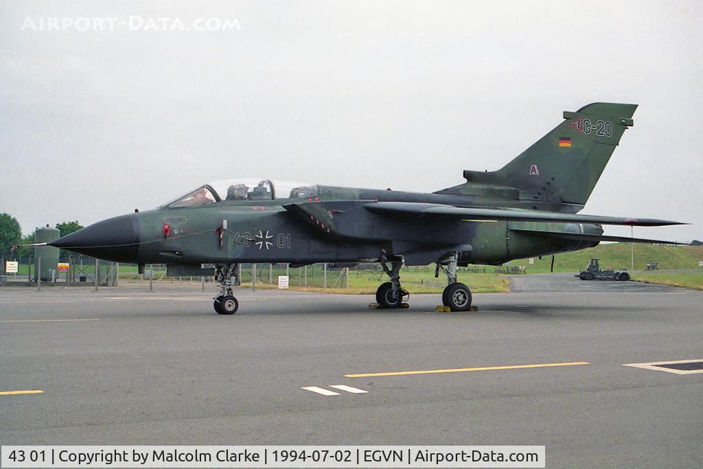 43 01, Panavia Tornado IDS(T) C/N 002/GT001/4001, Panavia Tornado IDS(T). From the Tri-national Tornado Training Establishment (TTTE) based at RAF Cottesmore at RAF Brize Norton's Photocall 94.