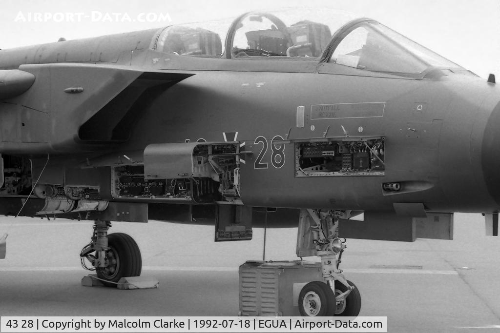 43 28, Panavia Tornado ECR C/N 072/GS011/4028, Panavia Tornado ECR at RAF Heyford's Air Pageant in 1992.
