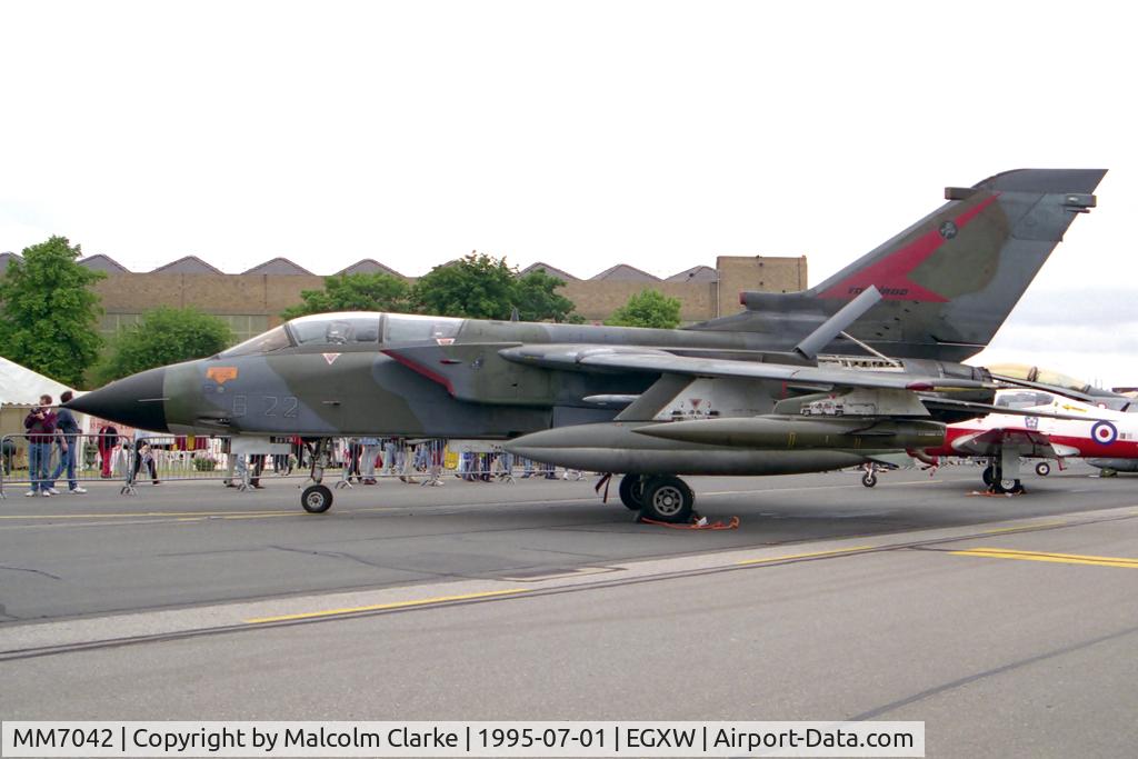 MM7042, Panavia Tornado IDS C/N 363/IS041/5051, Panavia Tornado IDS. From 6º Stormo, Ghedi at RAF Waddington's Air Show in 1995.