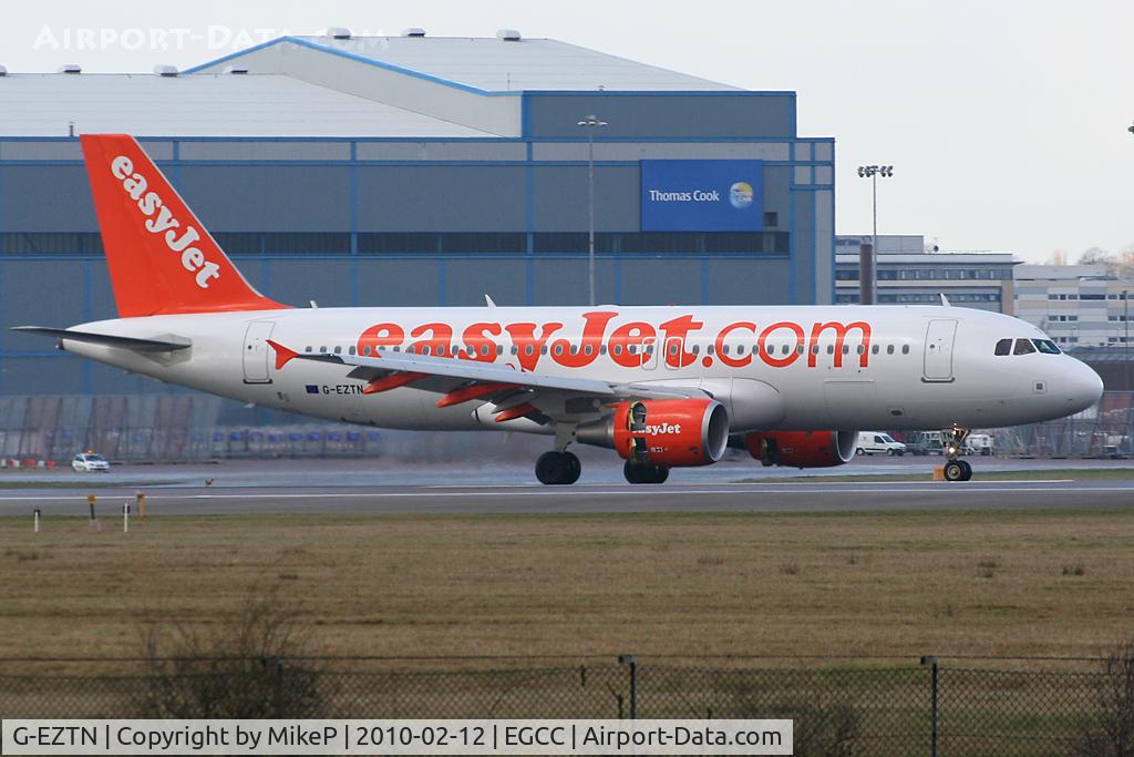 G-EZTN, 2009 Airbus A320-214 C/N 4006, Early afternoon arrival on 05L.