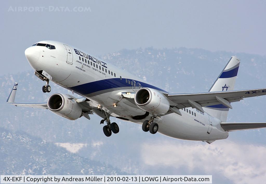 4X-EKF, 2008 Boeing 737-8HX C/N 29638, Takeoff to Tel Aviv.