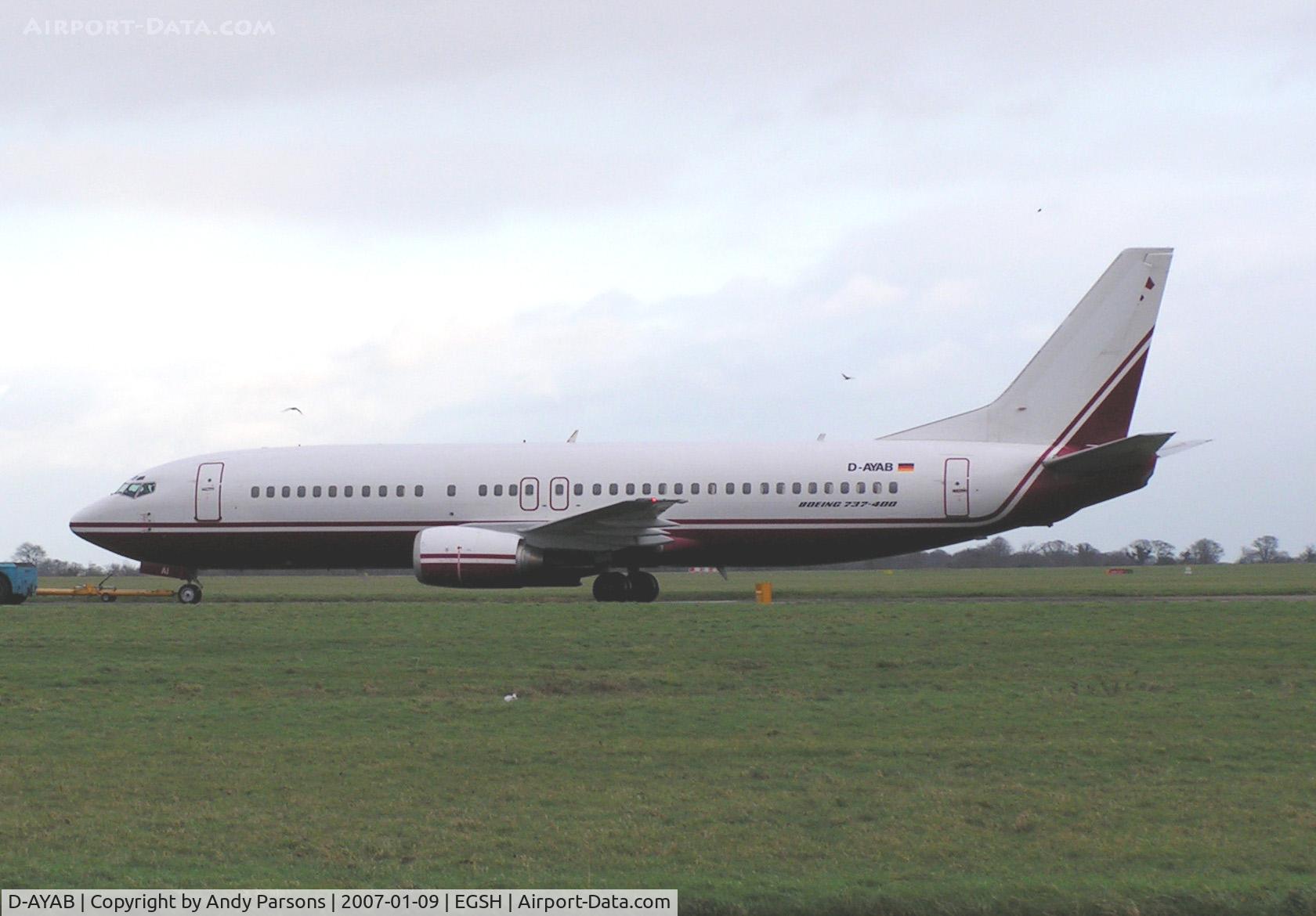 D-AYAB, 1996 Boeing 737-46J C/N 28038, This reg only carried for a few weeks whilst in storage