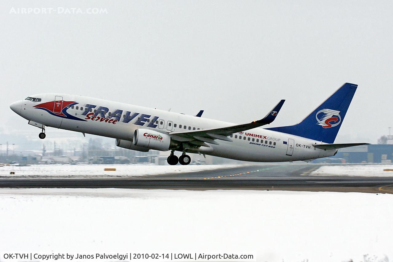 OK-TVH, 2008 Boeing 737-8Q8 C/N 35275, Travel Service Boeing B737-8Q8 take-off to GMMX/RAK