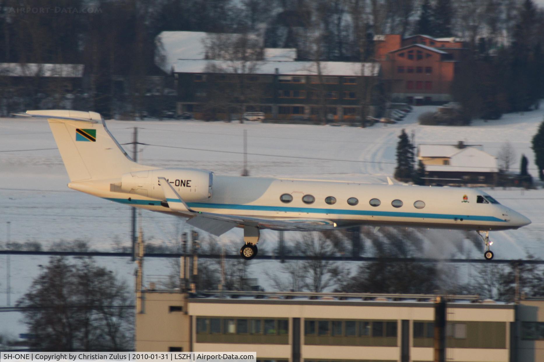 5H-ONE, 2003 Gulfstream Aerospace GV-SP (G550) C/N 5030, Tanzania Government