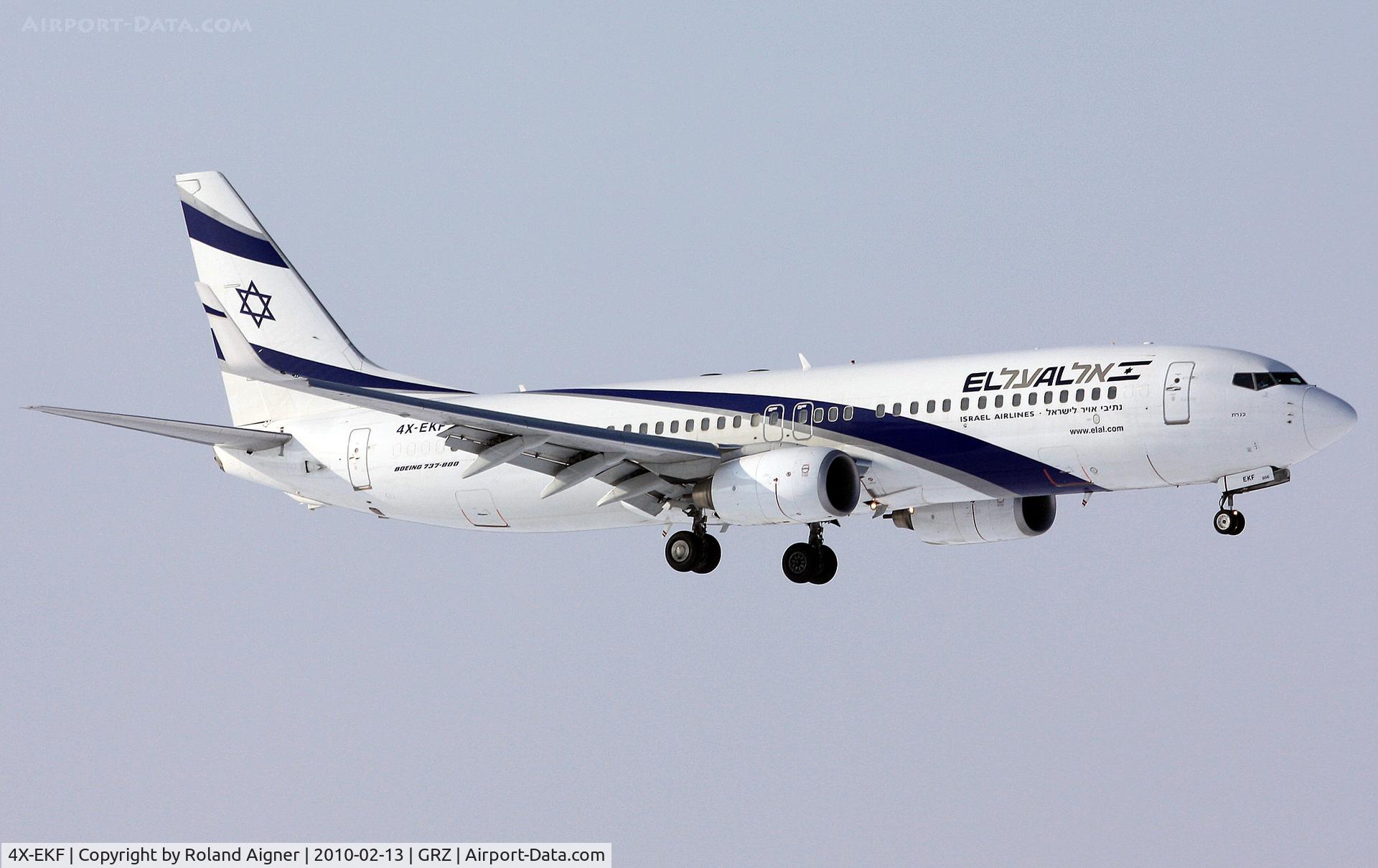 4X-EKF, 2008 Boeing 737-8HX C/N 29638, First landing ELAL B73W in Graz!