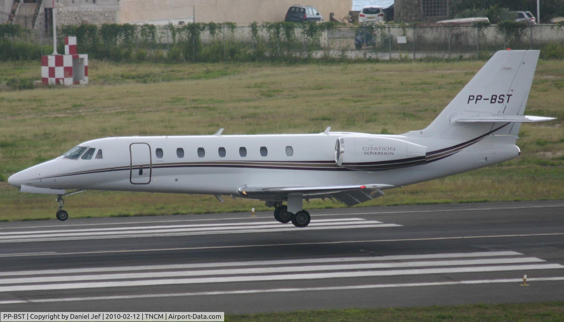 PP-BST, 2008 Cessna 680 Citation Sovereign C/N 680-0184, PP-BST landing at TNCM