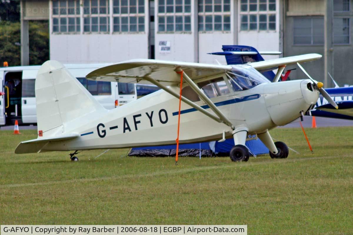 G-AFYO, 1939 Stinson HW-75 C/N 7039, Seen at the PFA Flying For Fun 2006 Kemble.
