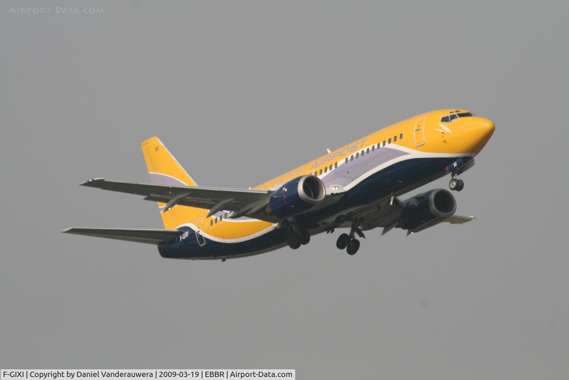 F-GIXI, 1987 Boeing 737-348F C/N 23809, Flight SN3631 is taking off from RWY 07R