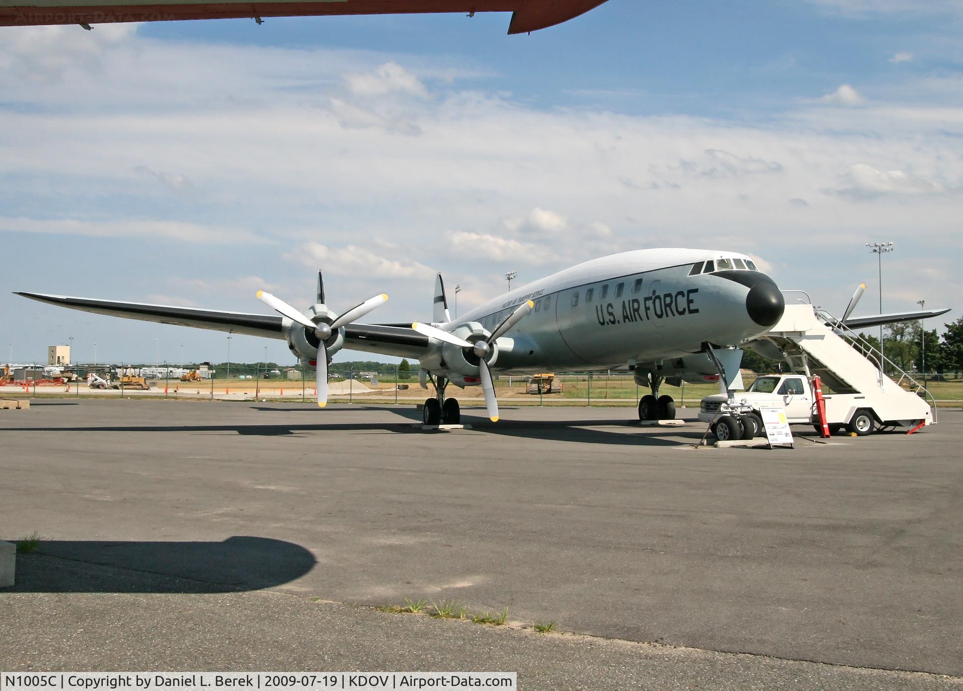 N1005C, 1955 Lockheed L-1049E/01 Super Constellation C/N 4557, This aircraft, after sitting atop a restaurant for many years in Penndel, PA, has been restored as a C-121 and can be admired at the Air Mobility Command Museum.