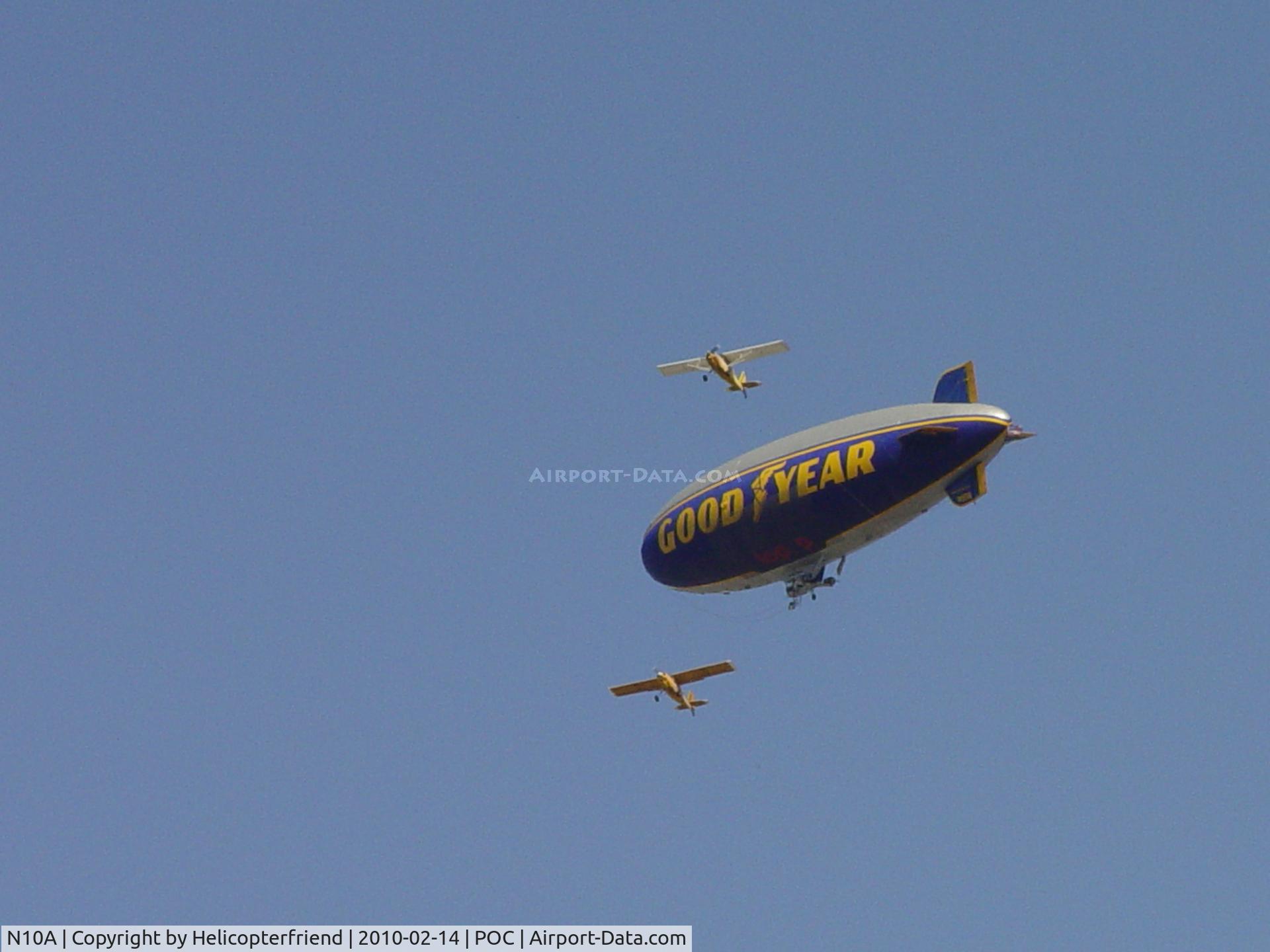 N10A, 1979 Goodyear GZ-20A C/N 4117, Appears to be going between banner palnes
