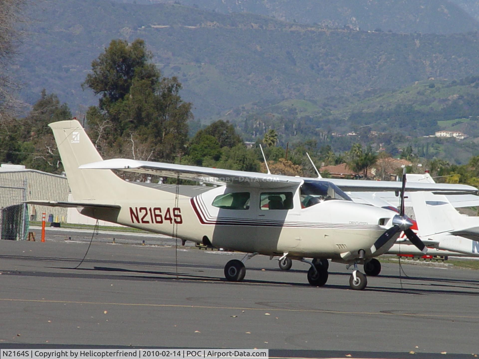 N2164S, 1975 Cessna T210L Turbo Centurion C/N 21061125, Parked and tied down at Brackett