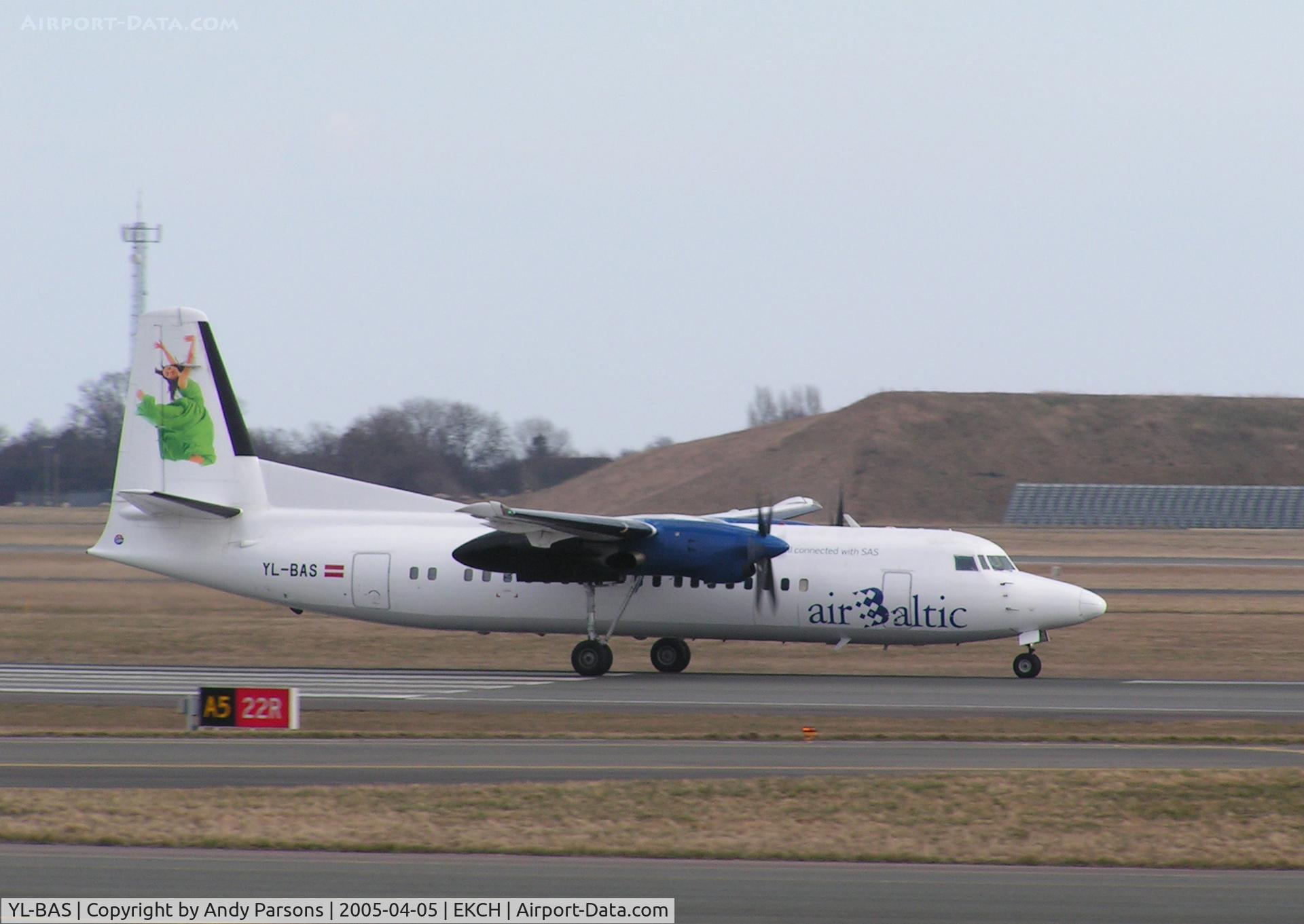YL-BAS, 1989 Fokker 50 C/N 20162, Taking off from Copenhagen
