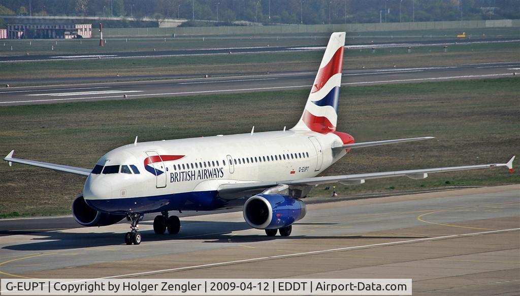 G-EUPT, 2000 Airbus A319-131 C/N 1380, On the way to parking position
