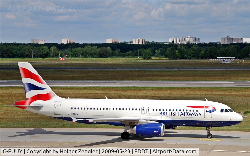 G-EUUY, 2008 Airbus A320-232 C/N 3607, Taxiing to rwy 26R