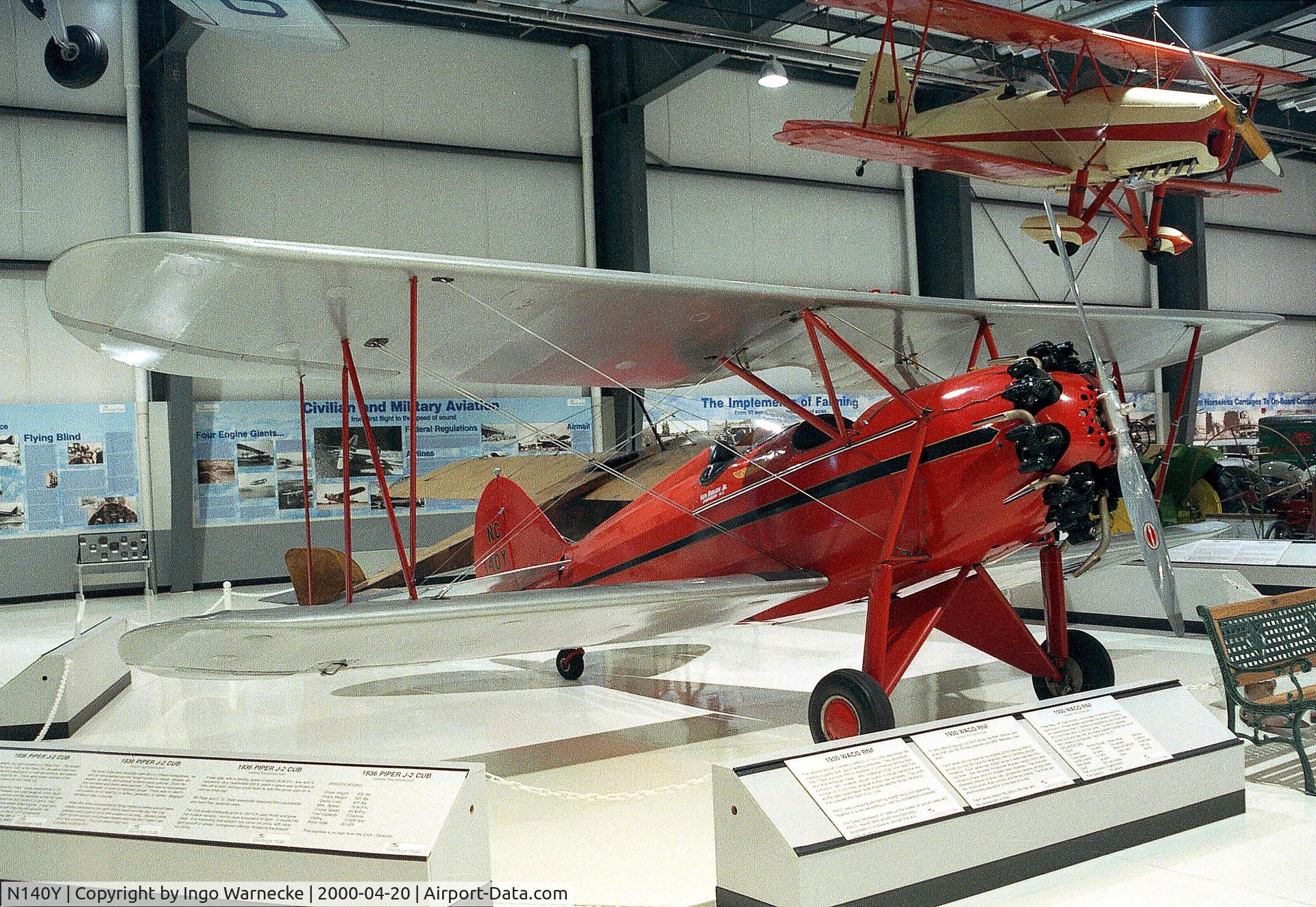 N140Y, 1937 Waco RNF C/N 3317, Waco RNF at the Heritage Halls, Owatonna MN