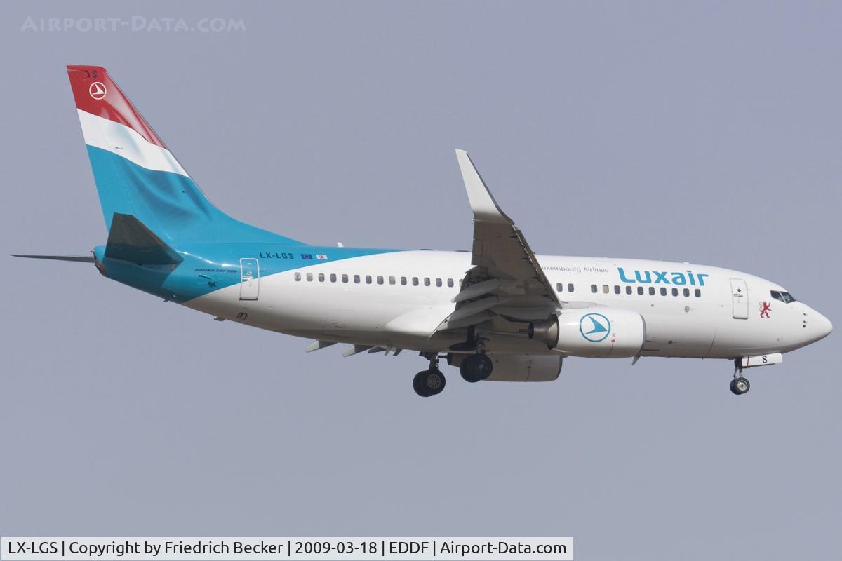 LX-LGS, 2005 Boeing 737-7C9 C/N 33956, short final at EDDF