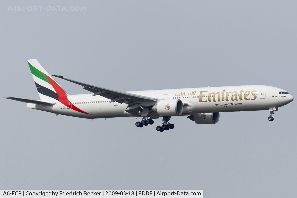 A6-ECP, 2009 Boeing 777-36N/ER C/N 37707, short final RW07R