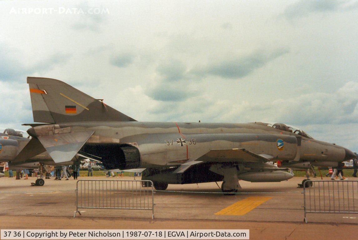 37 36, 1972 McDonnell Douglas F-4F Phantom II C/N 4436, F-4F Phantom of JG-74 on display at the 1987 Intnl Air Tattoo at RAF Fairford.