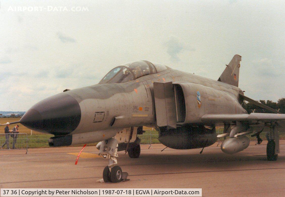 37 36, 1972 McDonnell Douglas F-4F Phantom II C/N 4436, Another view of the JG-74 F-4F Phantom on display at the 1987 Intnl Air Tattoo at RAF Fairford.