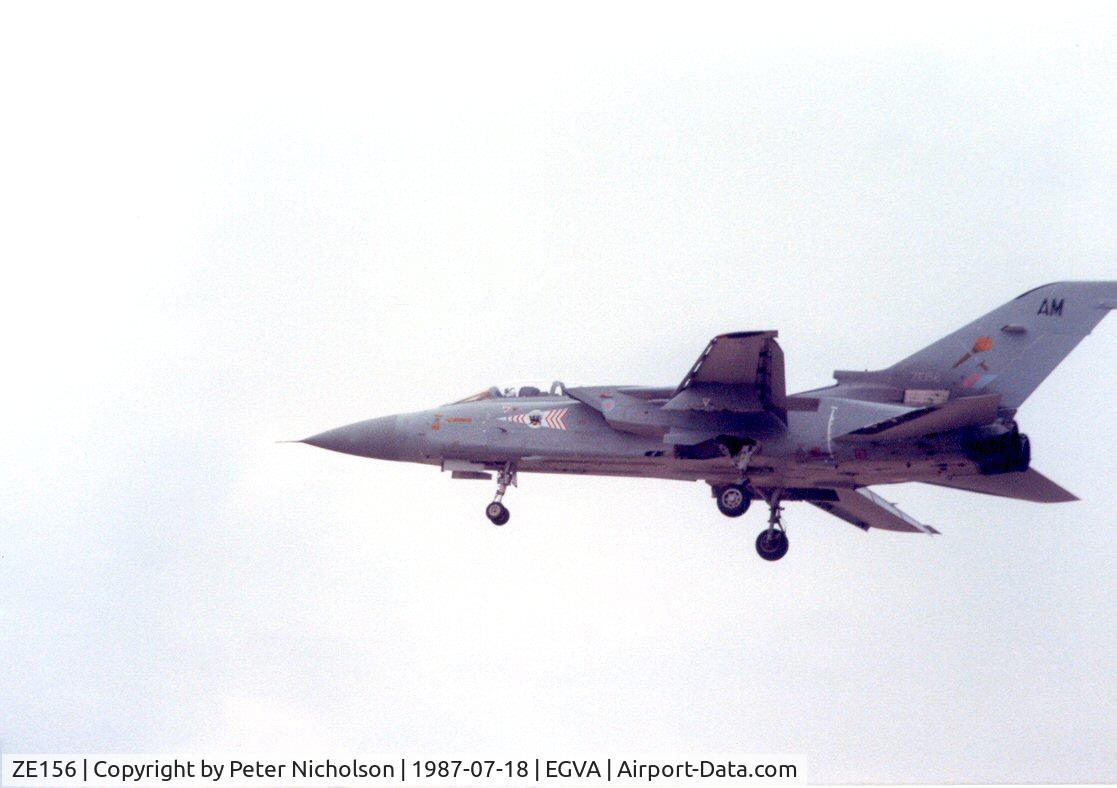 ZE156, 1986 Panavia Tornado F.3 C/N 497/AS012/3225, Tornado F.3, callsign Rambo 2, of 65 Squadron/226 Operational Conversion Unit landing at the 1987 Intnl Air Tattoo at RAF Fairford.