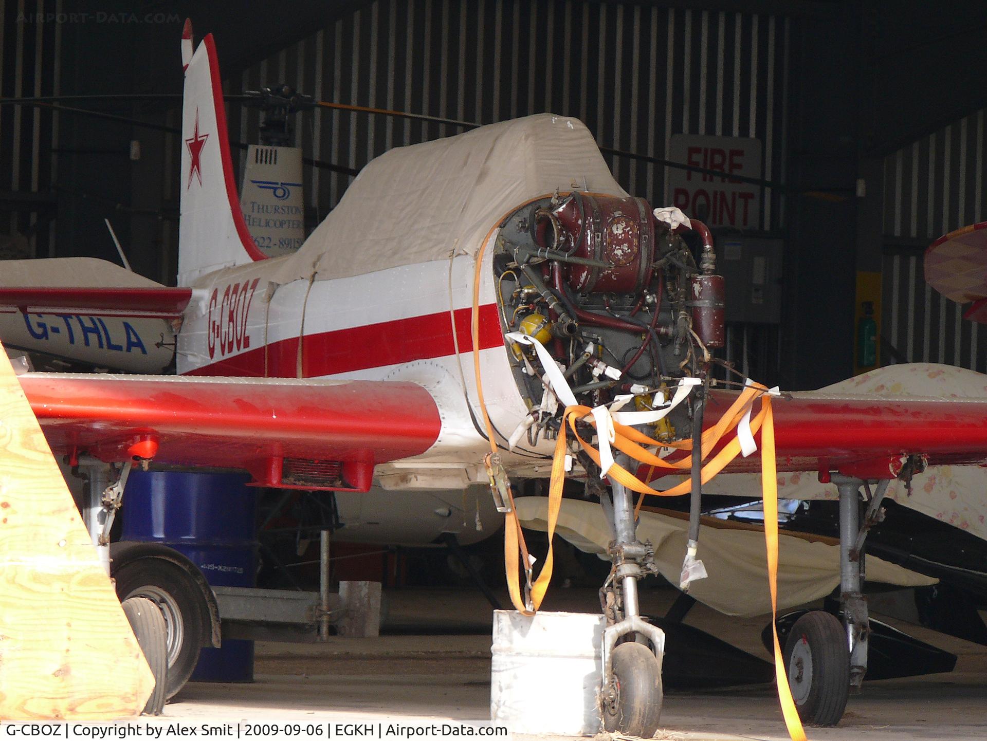 G-CBOZ, 1981 Bacau Yak-52 C/N 811308, Yakovlev Yak52 G-CBOZ TM Boxall