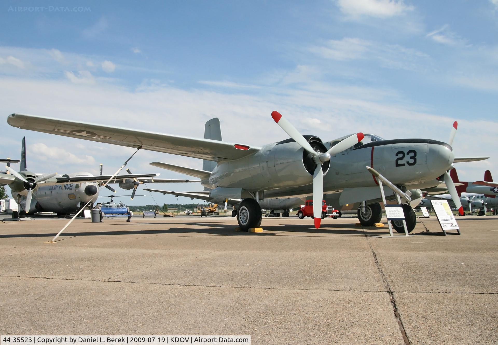 44-35523, 1944 Douglas A-26C Invader C/N 28802, By 2009, this fine aircraft was restored for display at the Air Mobility Command Museum.