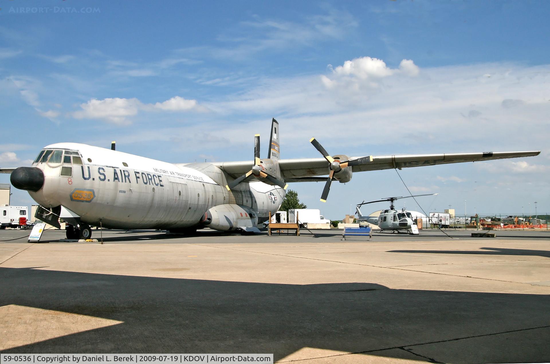 59-0536, 1961 Douglas C-133B-DL Cargomaster C/N 45587, After countless hours to transport and reassemble this giant, this rare aircraft is finally on display at the Air Mobility Command Museum.