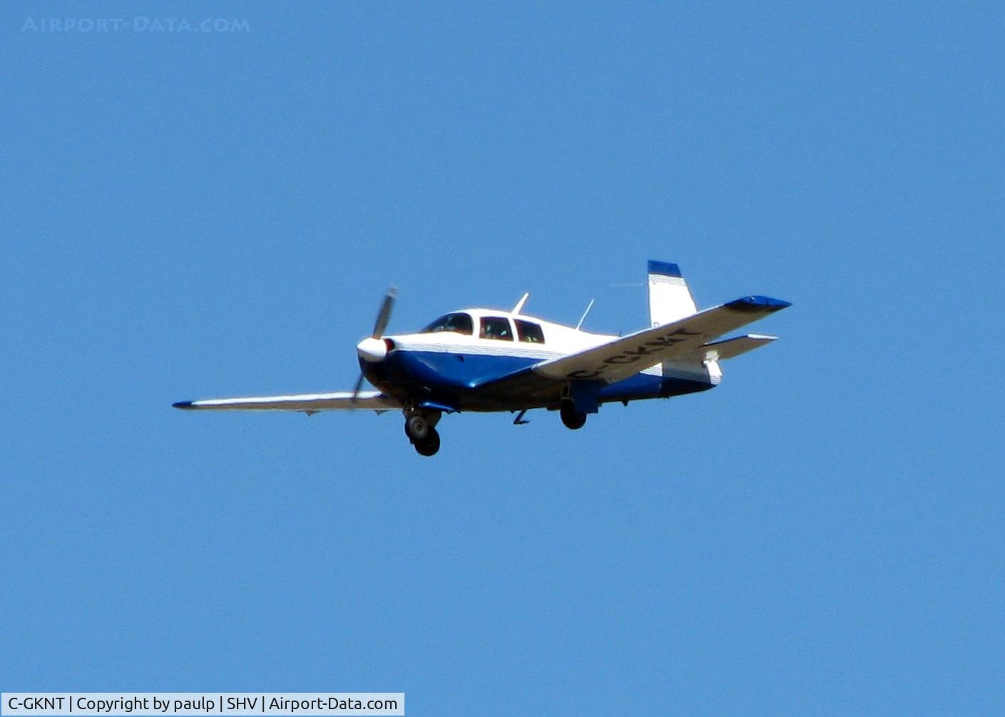 C-GKNT, 1965 Mooney M20E C/N 654, Landing on 23 at Shreveport Regional.
