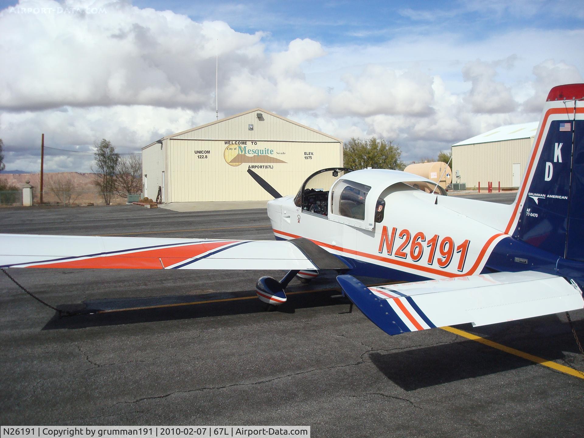 N26191, 1977 Grumman American AA-5A Cheetah C/N AA5A0470, @ Mesquite, NV  (67L)