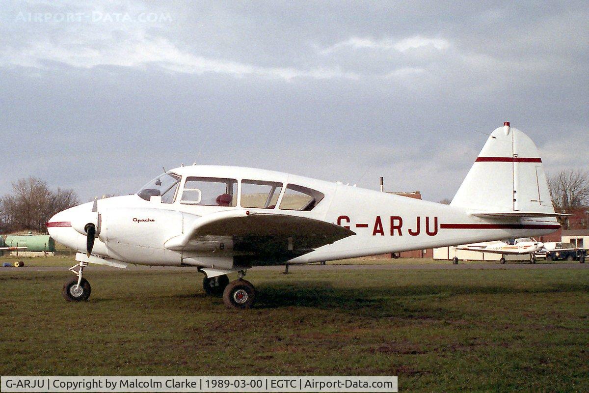 G-ARJU, 1961 Piper PA-23-160 Apache Apache C/N 23-1984, Piper PA-23-160 Apache G at Cranfield Airport in 1989.