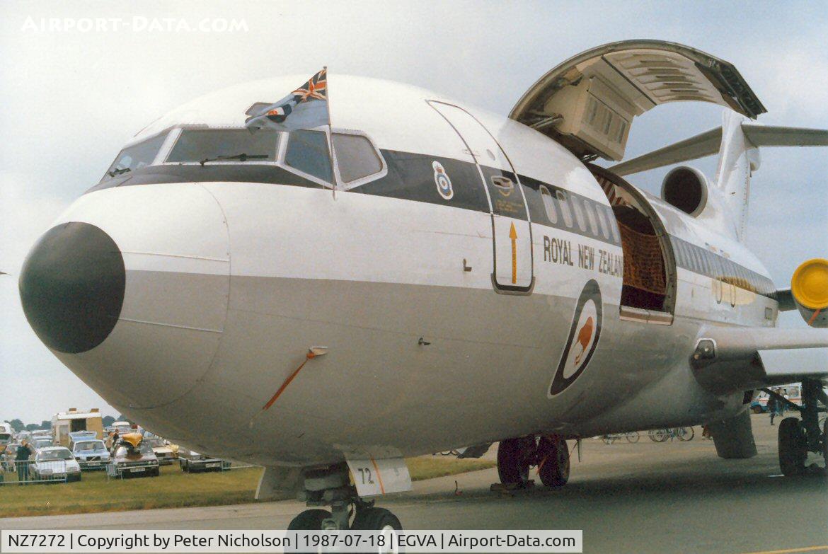 NZ7272, 1968 Boeing 727-100C C/N 19895, Another view of the Boeing 727 of 40 Squadron Royal New Zealand Air Force on display at the 1987 Intnl Air Tattoo at RAF Fairford.