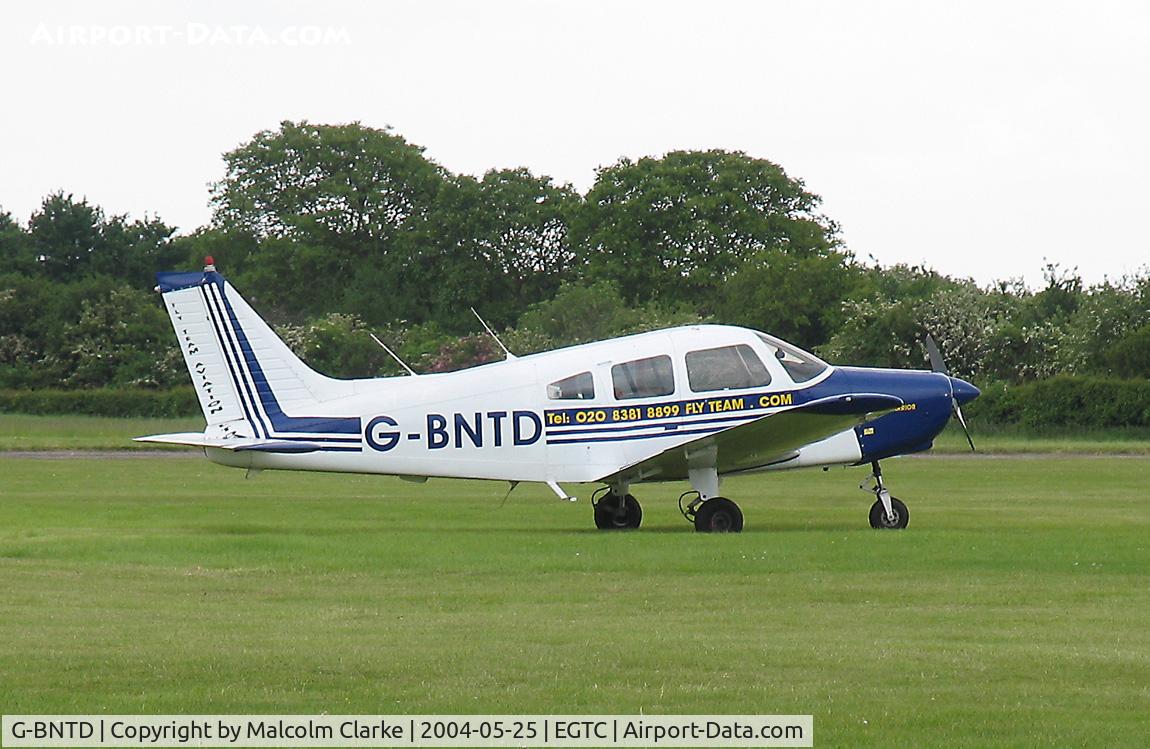 G-BNTD, 1977 Piper PA-28-161 Cherokee Warrior II C/N 28-7716235, Piper PA-28-161 Cherokee Warrior II at Cranfield Airport in 2004.