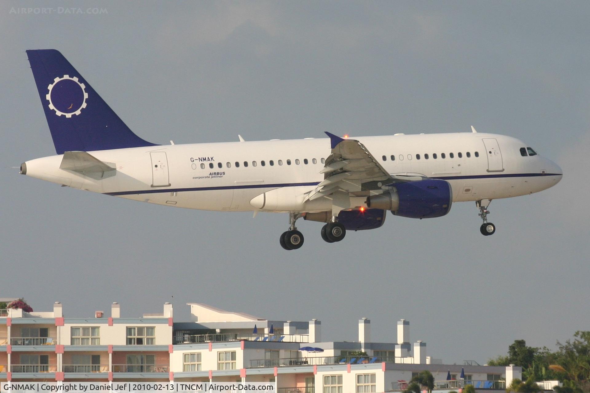 G-NMAK, 2005 Airbus A319-115 C/N 2550, G-NMAK landing at TNCM runway 10
