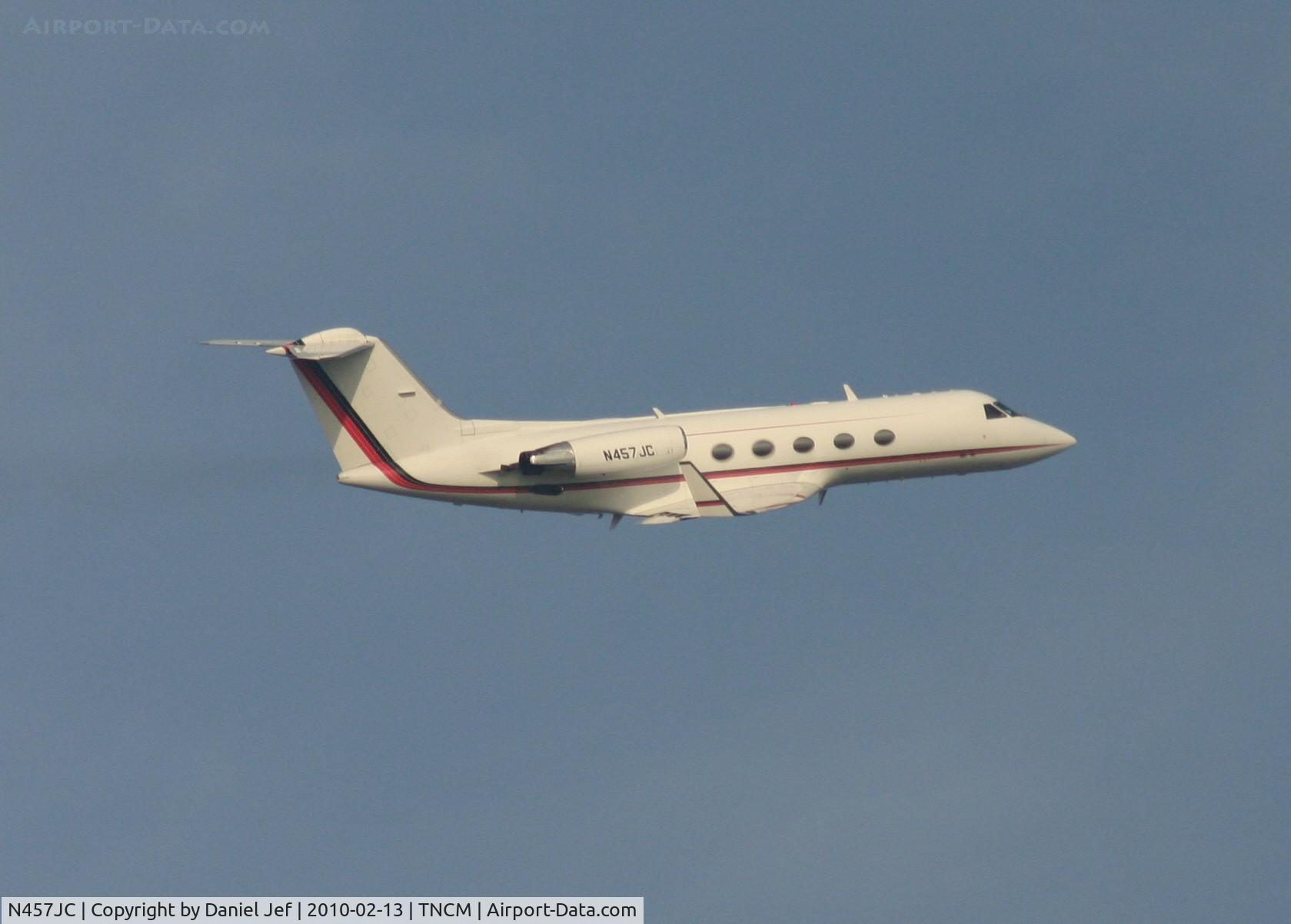 N457JC, 1985 Gulfstream American G-1159A Gulfstream III C/N 457, N457JC departing TNCM