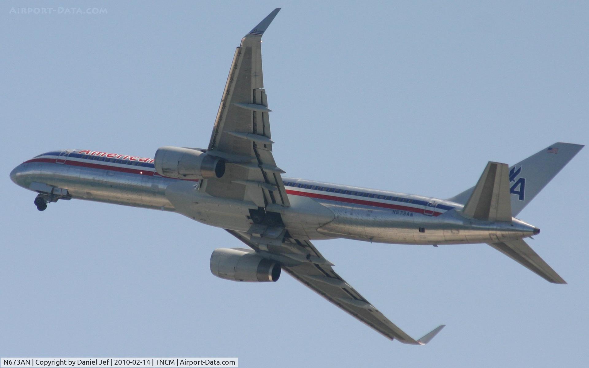 N673AN, 1998 Boeing 757-223 C/N 29423, American N673AN departing TNCM