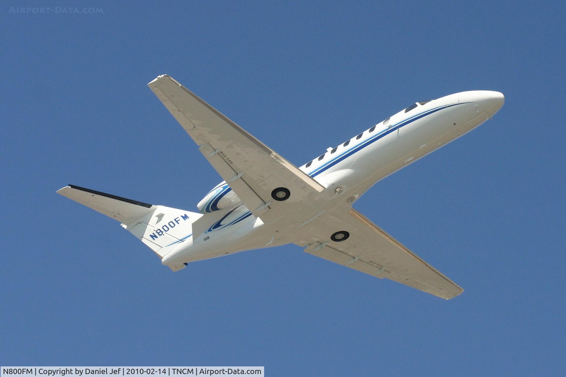 N800FM, 2009 Cessna 525B C/N 525B0305, N800FM departing TNCM