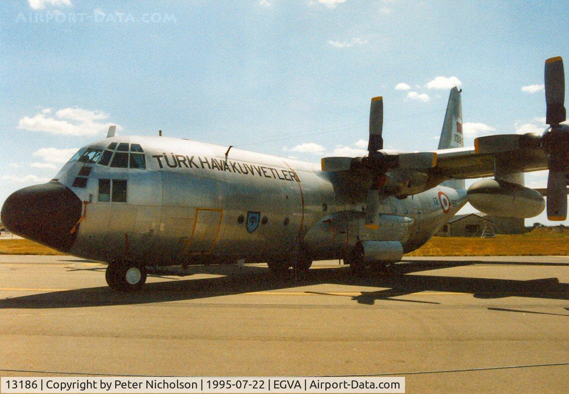 13186, 1964 Lockheed C-130E Hercules C/N 382-4011, C-130E Hercules of 222 Filo Turkish Air Force on display at the 1995 Intnl Air Tattoo at RAF Fairford.